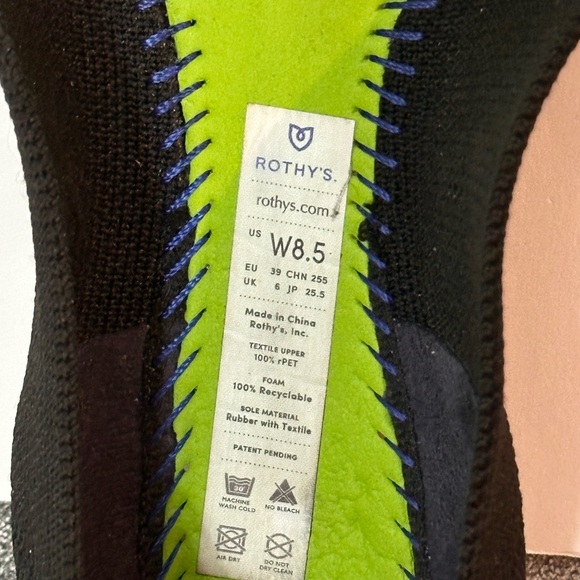 Rothy's Womens Black Pointed Toe Slip-On Casual Ballet Flats Size 8.5 - Picture 6 of 6